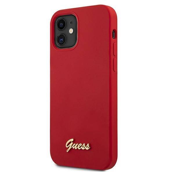 GUESS GUHCP12SLSLMGRE IPHONE 12 MINI 5,4" CZERWONY/RED HARDCASE METAL LOGO SCRIPT