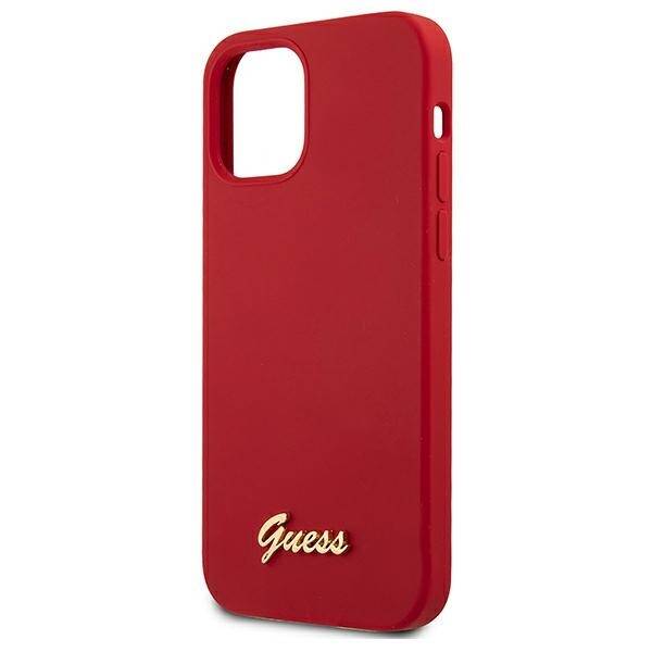 GUESS GUHCP12SLSLMGRE IPHONE 12 MINI 5,4" CZERWONY/RED HARDCASE METAL LOGO SCRIPT