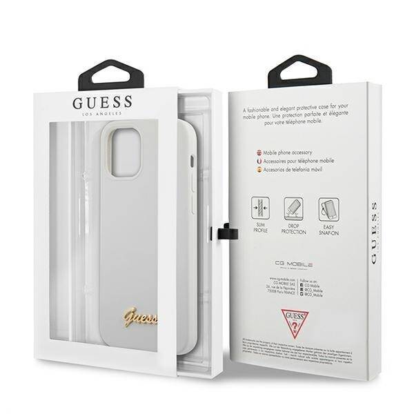 GUESS GUHCP12SLSLMGWH IPHONE 12 MINI 5,4" BIAŁY/WHITE HARDCASE METAL LOGO SCRIPT