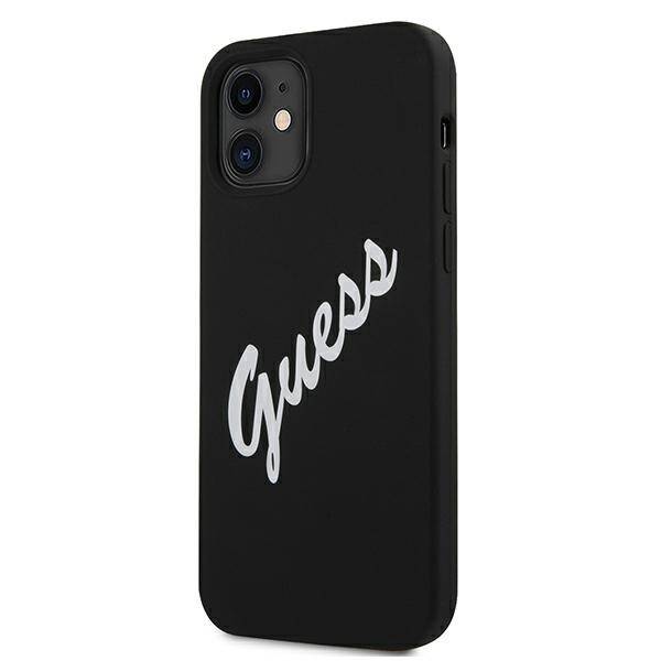 GUESS GUHCP12SLSVSBW IPHONE 12 MINI 5,4" CZARNO BIAŁY/BLACK WHITE HARDCASE SILICONE VINTAGE