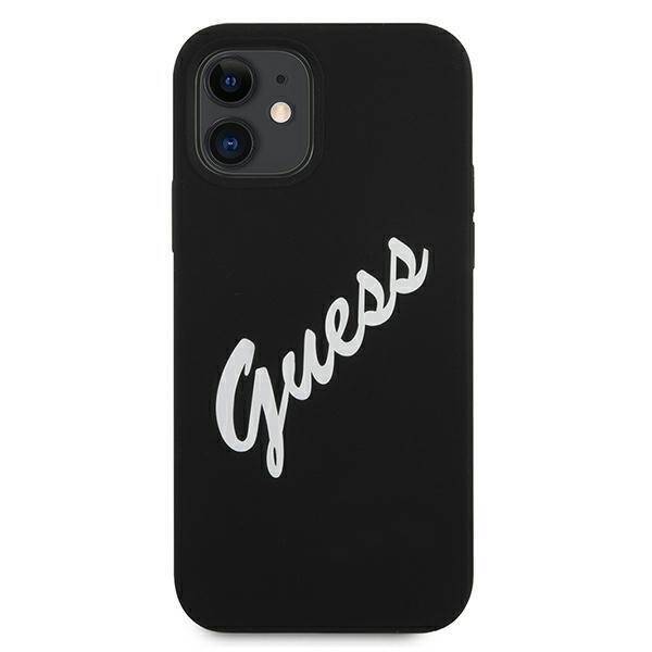 GUESS GUHCP12SLSVSBW IPHONE 12 MINI 5,4" CZARNO BIAŁY/BLACK WHITE HARDCASE SILICONE VINTAGE