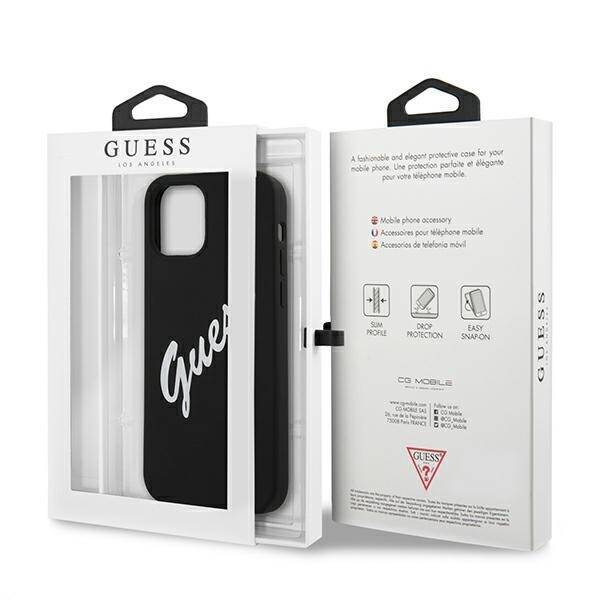 GUESS GUHCP12SLSVSBW IPHONE 12 MINI 5,4" CZARNO BIAŁY/BLACK WHITE HARDCASE SILICONE VINTAGE