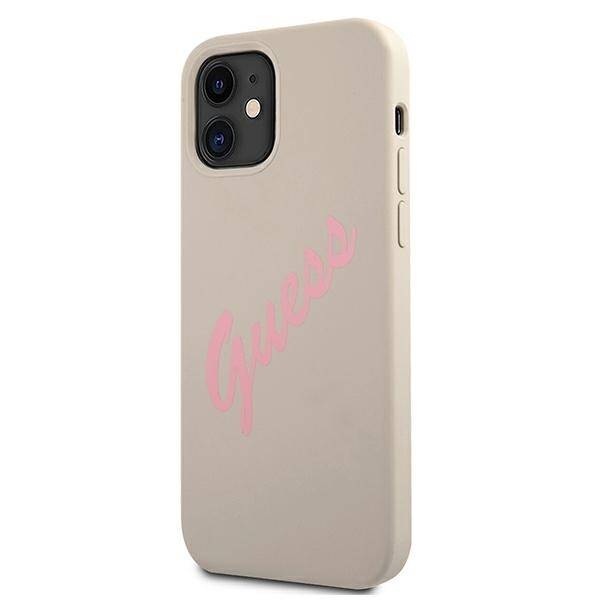 GUESS GUHCP12SLSVSGP IPHONE 12 MINI 5,4" SZARO RÓŻOWY/GREY PINK HARDCASE SILICONE VINTAGE