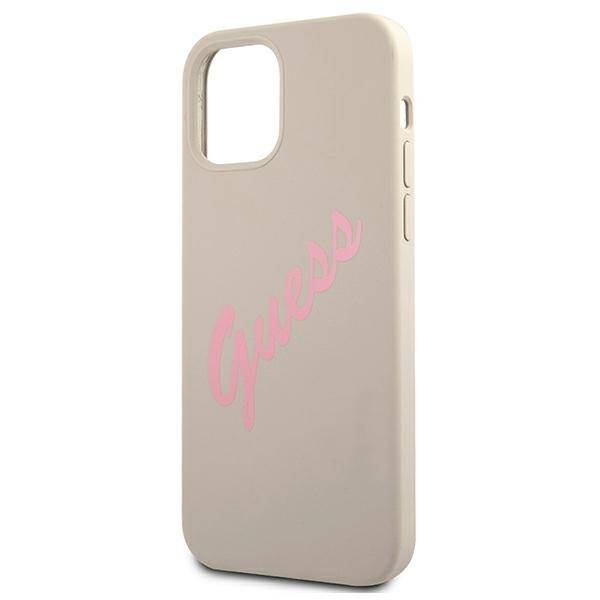 GUESS GUHCP12SLSVSGP IPHONE 12 MINI 5,4" SZARO RÓŻOWY/GREY PINK HARDCASE SILICONE VINTAGE