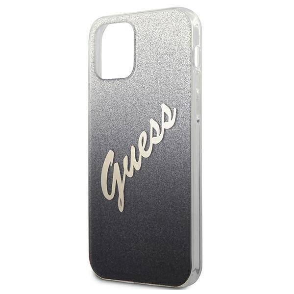 GUESS GUHCP12SPCUGLSBK IPHONE 12 MINI 5,4" CZARNY/BLACK HARDCASE GLITTER GRADIENT SCRIPT