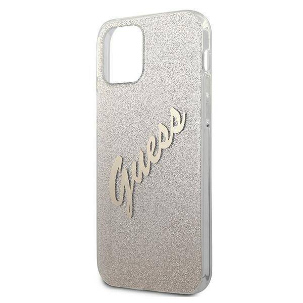 GUESS GUHCP12SPCUGLSGO IPHONE 12 MINI 5,4" ZŁOTY/GOLD HARDCASE GLITTER GRADIENT SCRIPT