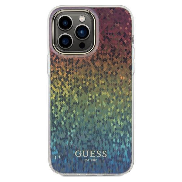 GUESS GUHCP13LHDECMI IPHONE 13 PRO / 13 WIELOKOLOROWY HARDCASE IML FACETED MIRROR DISCO IRIDESCENT