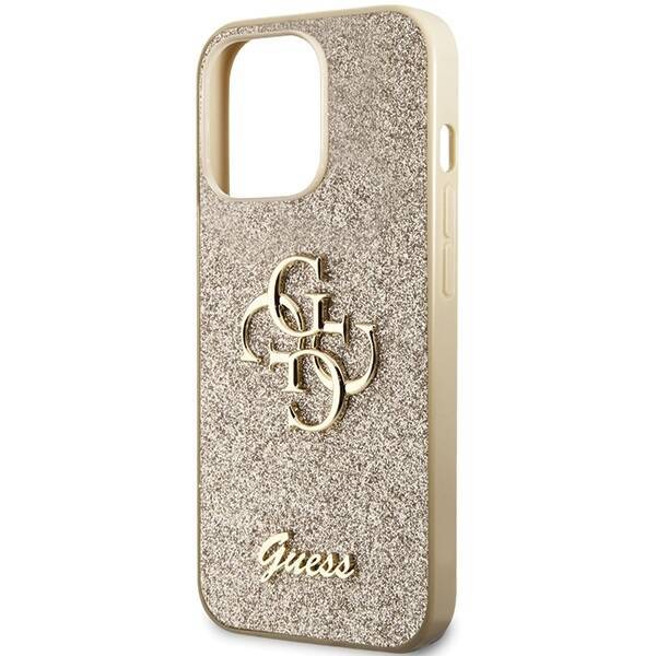 GUESS GUHCP13LHG4SGD IPHONE 13 PRO / 13 6.1" ZŁOTY/GOLD HARDCASE GLITTER SCRIPT BIG 4G