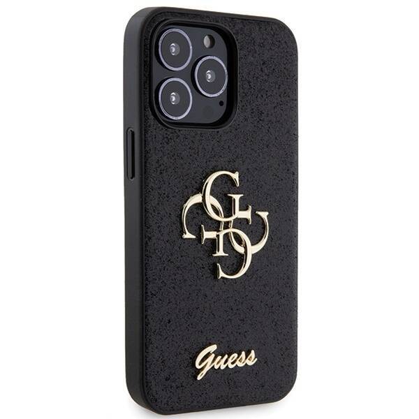 GUESS GUHCP13LHG4SGK IPHONE 13 PRO / 13 6.1" CZARNY/BLACK HARDCASE GLITTER SCRIPT BIG 4G