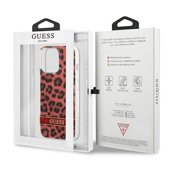 GUESS GUHCP13LHSLEOR IPHONE 13 PRO / 13 6,1" CZERWONY/RED HARDCASE LEOPARD