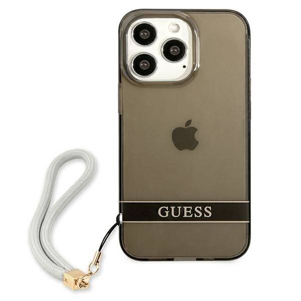 GUESS GUHCP13LHTSGSK IPHONE 13 PRO / 13 6,1" CZARNY/BLACK HARDCASE TRANSLUCENT STAP