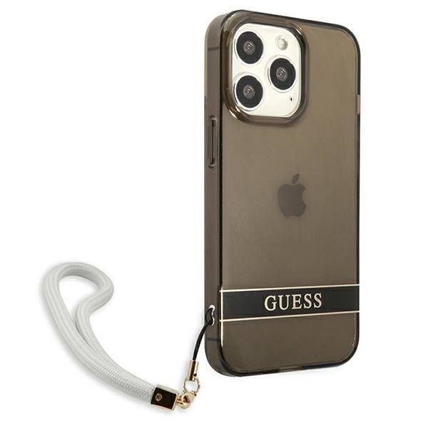 GUESS GUHCP13LHTSGSK IPHONE 13 PRO / 13 6,1" CZARNY/BLACK HARDCASE TRANSLUCENT STAP