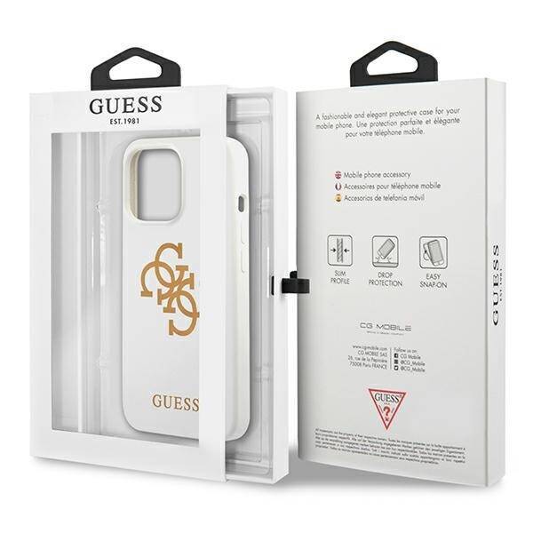 GUESS GUHCP13LLS4GGWH IPHONE 13 PRO / 13 6,1" BIAŁY/WHITE HARD CASE SILICONE 4G LOGO