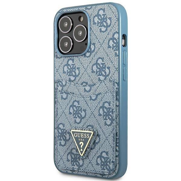 GUESS GUHCP13LP4TPB IPHONE 13 PRO / 13 6,1" NIEBIESKI/BLUE HARDCASE 4G TRIANGLE LOGO CARDSLOT