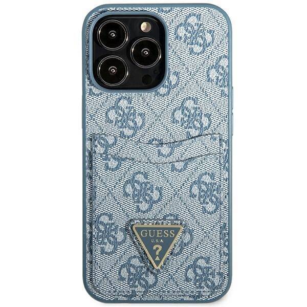 GUESS GUHCP13LP4TPB IPHONE 13 PRO / 13 6,1" NIEBIESKI/BLUE HARDCASE 4G TRIANGLE LOGO CARDSLOT