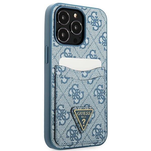 GUESS GUHCP13LP4TPB IPHONE 13 PRO / 13 6,1" NIEBIESKI/BLUE HARDCASE 4G TRIANGLE LOGO CARDSLOT