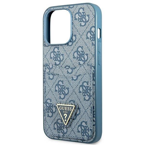 GUESS GUHCP13LP4TPB IPHONE 13 PRO / 13 6,1" NIEBIESKI/BLUE HARDCASE 4G TRIANGLE LOGO CARDSLOT