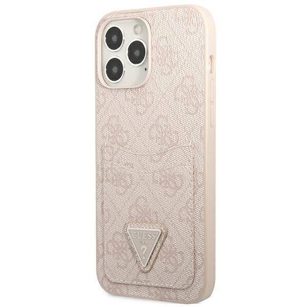 GUESS GUHCP13LP4TPP IPHONE 13 PRO / 13 6,1" RÓŻOWY/PINK HARDCASE 4G TRIANGLE LOGO CARDSLOT