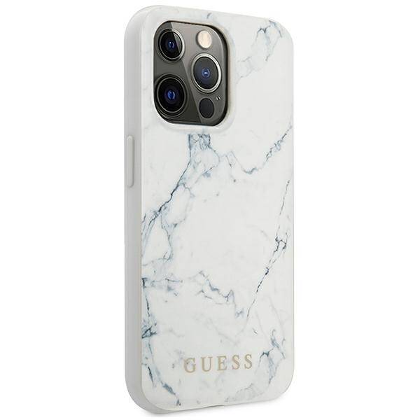 GUESS GUHCP13LPCUMAWH IPHONE 13 PRO / 13 6,1" BIAŁY/WHITE HARDCASE MARBLE