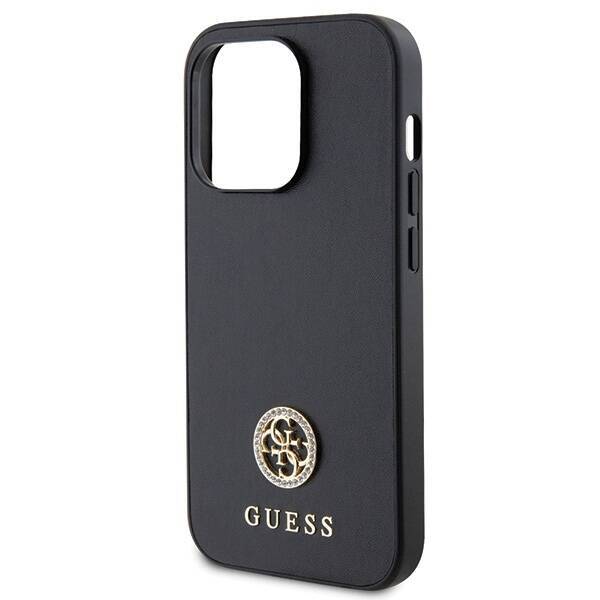 GUESS GUHCP13LPS4DGPK IPHONE 13 PRO 6.1" CZARNY/BLACK HARDCASE STRASS METAL LOGO