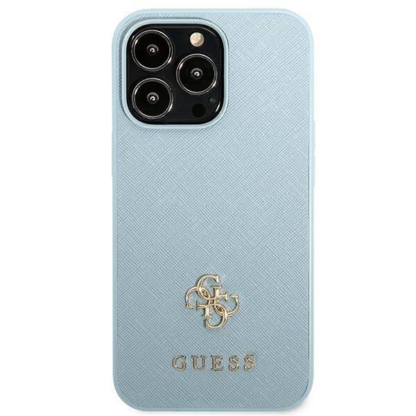 GUESS GUHCP13LPS4MB IPHONE 13 PRO / 13 6,1" NIEBIESKI/BLUE HARDCASE SAFFIANO 4G SMALL METAL LOGO