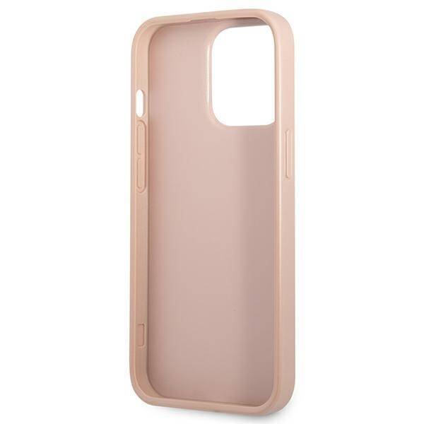 GUESS GUHCP13LPSATPP IPHONE 13 PRO / 13 6,1" RÓŻOWY/PINK HARDCASE SAFFIANOTRIANGLE LOGO CARDSLOT