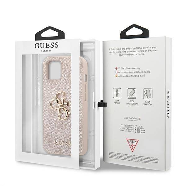 GUESS GUHCP13M4GMGPI IPHONE 13 / 14 / 15 6.1" RÓŻOWY/PINK HARDCASE 4G BIG METAL LOGO