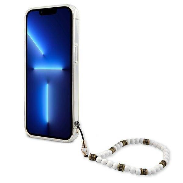 GUESS GUHCP13MKPSWH IPHONE 13 / 14 / 15 6.1" TRANSPARENT HARDCASE WHITE PEARL