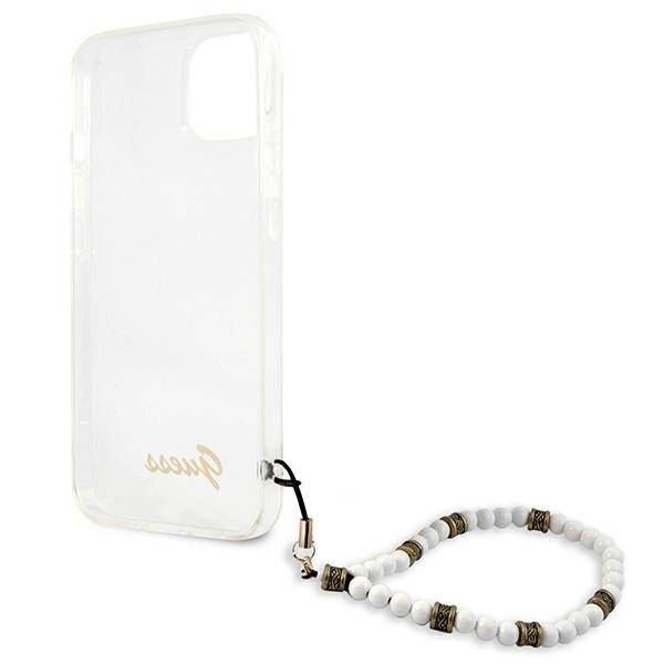 GUESS GUHCP13MKPSWH IPHONE 13 / 14 / 15 6.1" TRANSPARENT HARDCASE WHITE PEARL