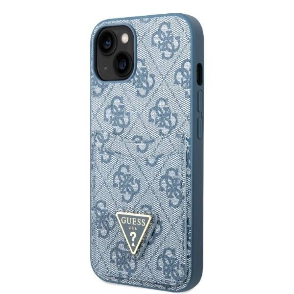 GUESS GUHCP13MP4TPB IPHONE 13 / 14 / 15 6.1" NIEBIESKI/BLUE HARDCASE 4G TRIANGLE LOGO CARDSLOT