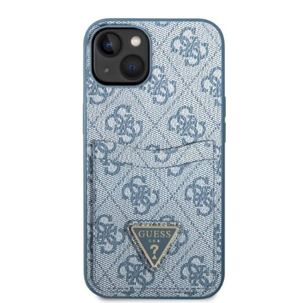 GUESS GUHCP13MP4TPB IPHONE 13 / 14 / 15 6.1" NIEBIESKI/BLUE HARDCASE 4G TRIANGLE LOGO CARDSLOT