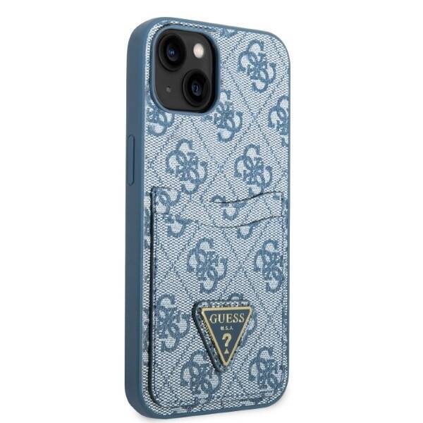 GUESS GUHCP13MP4TPB IPHONE 13 / 14 / 15 6.1" NIEBIESKI/BLUE HARDCASE 4G TRIANGLE LOGO CARDSLOT