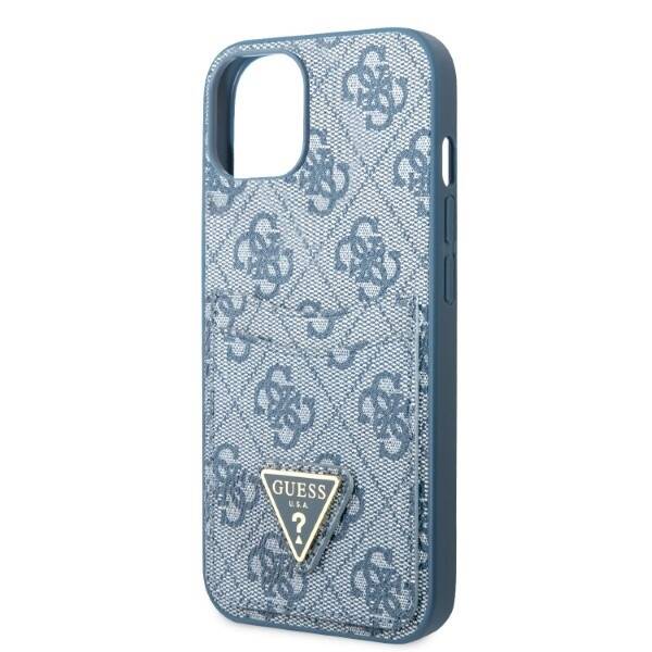 GUESS GUHCP13MP4TPB IPHONE 13 / 14 / 15 6.1" NIEBIESKI/BLUE HARDCASE 4G TRIANGLE LOGO CARDSLOT