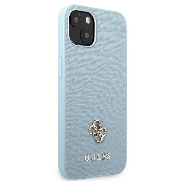 GUESS GUHCP13MPS4MB IPHONE 13 / 14 / 15 6.1" NIEBIESKI/BLUE HARDCASE SAFFIANO 4G SMALL METAL LOGO