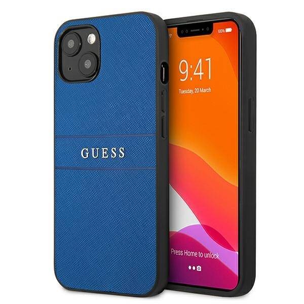 GUESS GUHCP13MPSASBBL IPHONE 13 / 14 / 15 6.1" NIEBIESKI/BLUE SAFFIANO STRAP