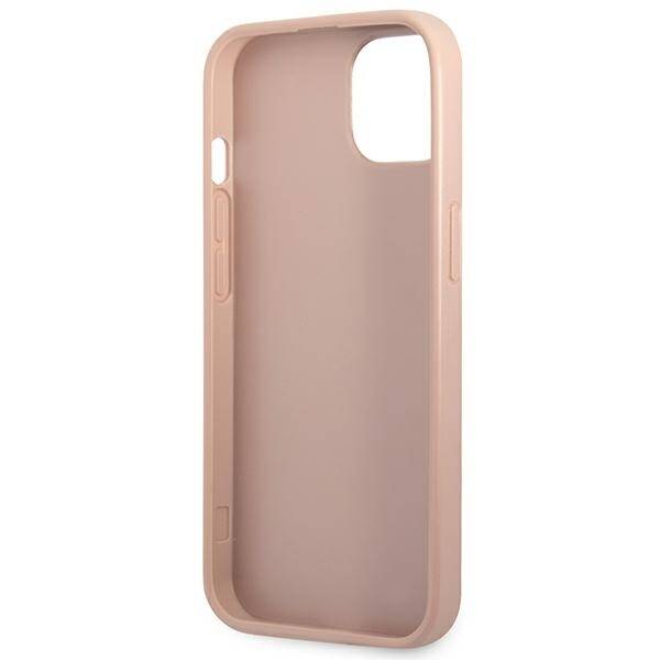 GUESS GUHCP13MPSATPP IPHONE 13 / 14 / 15 6.1" RÓŻOWY/PINK HARDCASE SAFFIANOTRIANGLE LOGO CARDSLOT