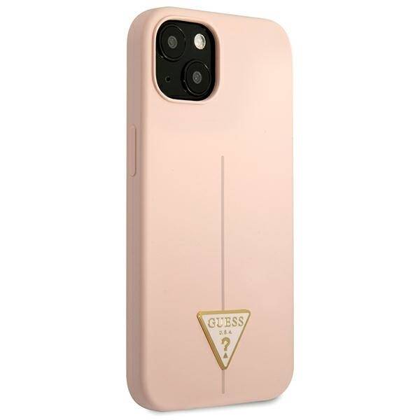 GUESS GUHCP13MSLTGP IPHONE 13 / 14 / 15 6.1" RÓŻOWY/PINK HARDCASE SILICONE TRIANGLE