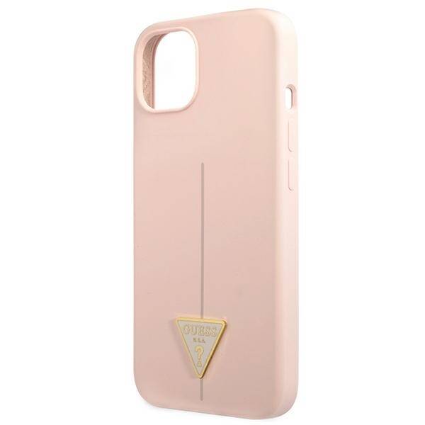 GUESS GUHCP13MSLTGP IPHONE 13 / 14 / 15 6.1" RÓŻOWY/PINK HARDCASE SILICONE TRIANGLE