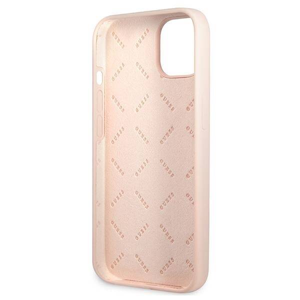 GUESS GUHCP13MSLTGP IPHONE 13 / 14 / 15 6.1" RÓŻOWY/PINK HARDCASE SILICONE TRIANGLE