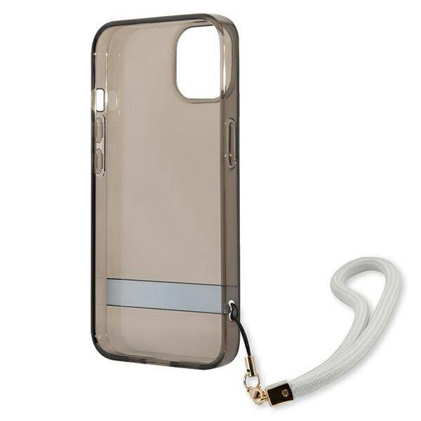 GUESS GUHCP13SHTSGSK IPHONE 13 MINI 5,4" CZARNY/BLACK HARDCASE TRANSLUCENT STRAP