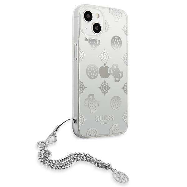 GUESS GUHCP13SKSPESI IPHONE 13 MINI 5,4" SREBRNY/SILVER HARDCASE PEONY CHAIN COLLECTION