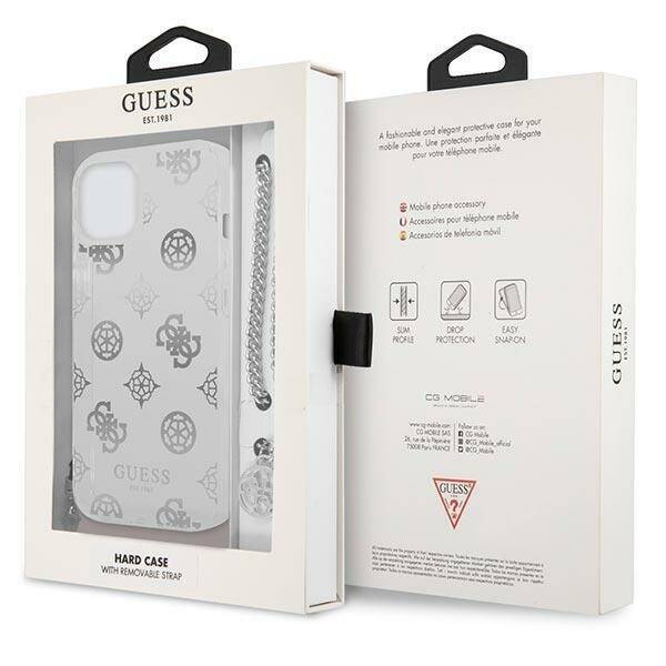 GUESS GUHCP13SKSPESI IPHONE 13 MINI 5,4" SREBRNY/SILVER HARDCASE PEONY CHAIN COLLECTION