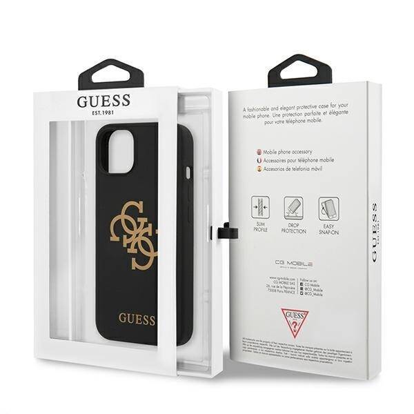 GUESS GUHCP13SLS4GGBK IPHONE 13 MINI 5,4" CZARNY/BLACK HARD CASE SILICONE 4G LOGO