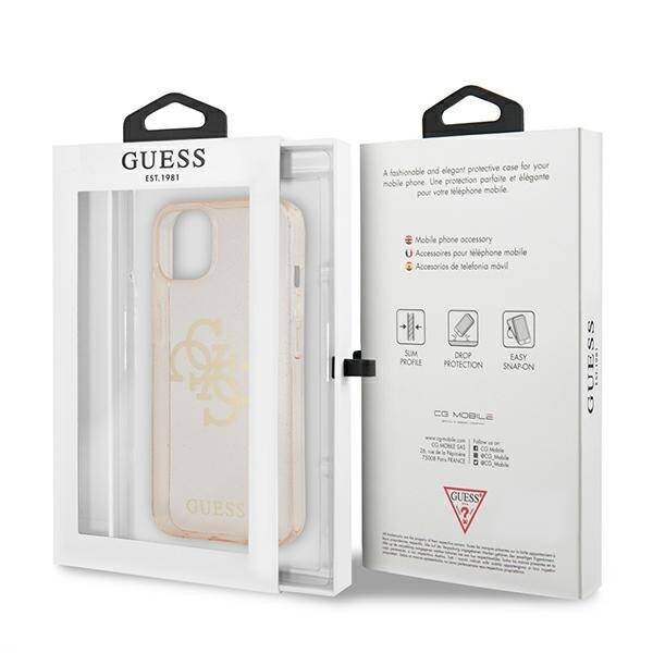 GUESS GUHCP13SPCUGL4GGO IPHONE 13 MINI 5,4" ZŁOTY/GOLD HARD CASE GLITTER 4G BIG LOGO