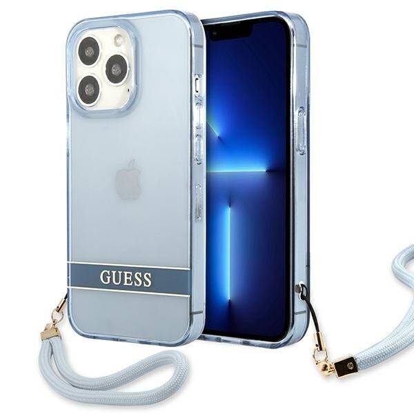 GUESS GUHCP13XHTSGSB  IPHONE 13 PRO MAX 6,7" NIEBIESKI/BLUE HARDCASE TRANSLUCENT STAP