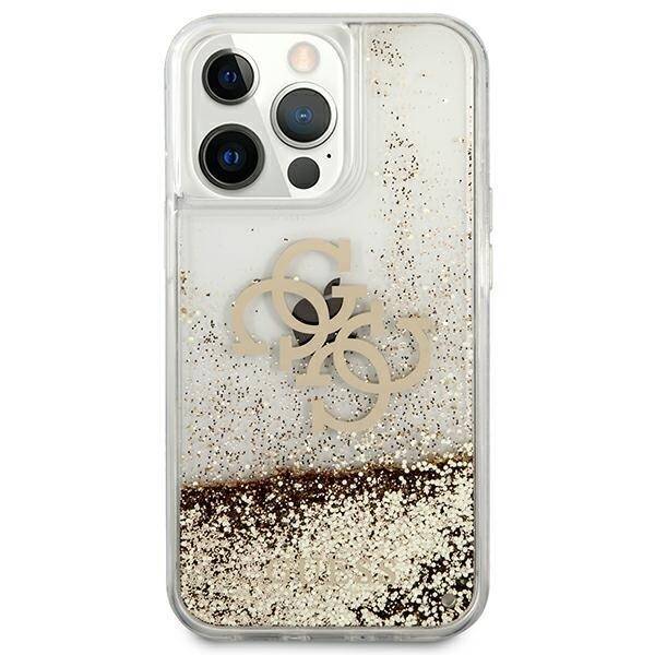 GUESS GUHCP13XLG4GGO IPHONE 13 PRO MAX 6,7" ZŁOTY/GOLD HARDCASE 4G BIG LIQUID GLITTER