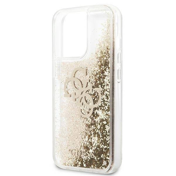 GUESS GUHCP13XLG4GGO IPHONE 13 PRO MAX 6,7" ZŁOTY/GOLD HARDCASE 4G BIG LIQUID GLITTER