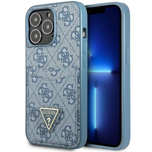 GUESS GUHCP13XP4TPB IPHONE 13 PRO MAX 6,7" NIEBIESKI/BLUE HARDCASE 4G TRIANGLE LOGO CARDSLOT