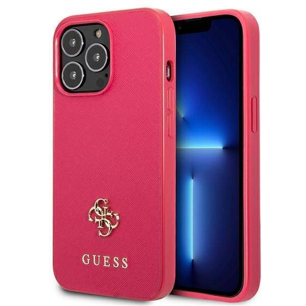 GUESS GUHCP13XPS4MF IPHONE 13 PRO MAX 6,7" RÓŻOWY/PINK HARDCASE SAFFIANO 4G SMALL METAL LOGO