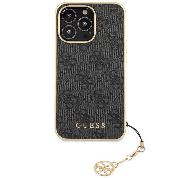 GUESS GUHCP14LGF4GGR IPHONE 14 PRO 6,1" SZARY/GREY HARDCASE 4G CHARMS COLLECTION